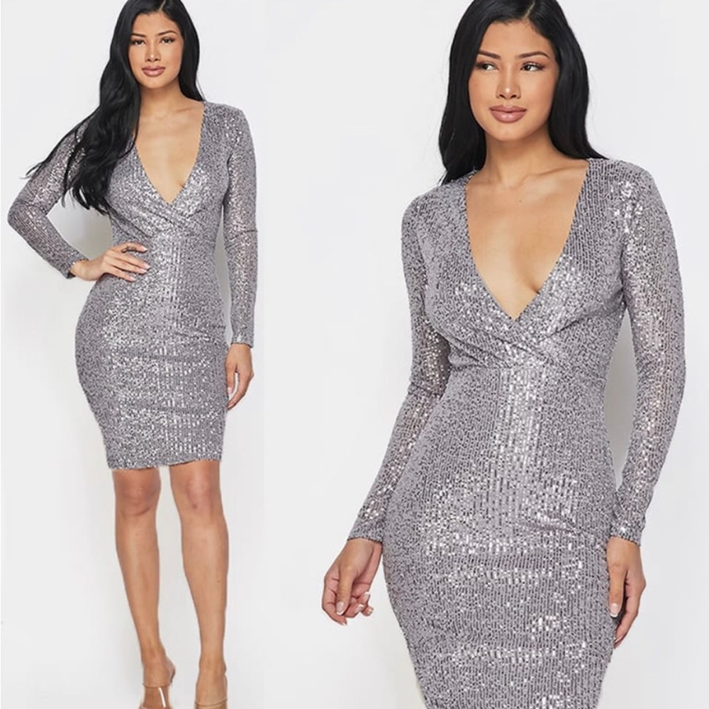 Silver Sequins Dress